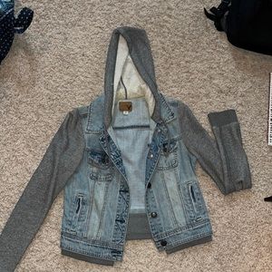 American Eagle Hooded Jean Jacket